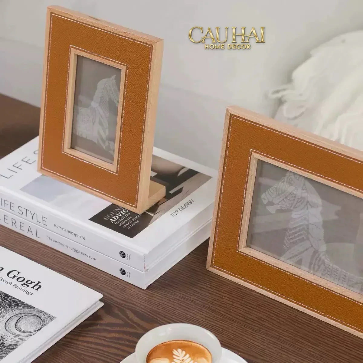 Hộp Khăn Giấy Gỗ Bọc Da Ethan Signature Atélier Luxe Leather - Sienna Orange 13x25-HỘP KHĂN GIẤY-CẬU HAI HOME DECOR