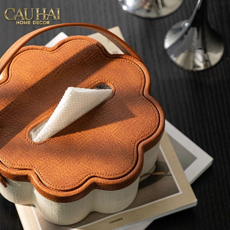 Hộp Khăn Giấy Handy Lux Leather Hazel Bloom - CẬU HAI HOME DECOR