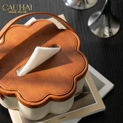 Hộp Khăn Giấy Handy Lux Leather Hazel Bloom-CẬU HAI HOME DECOR