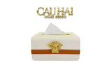 Hộp Khăn Giấy Lux Ivory Leather Medus Spéciale Édition-HỘP KHĂN GIẤY-CẬU HAI HOME DECOR
