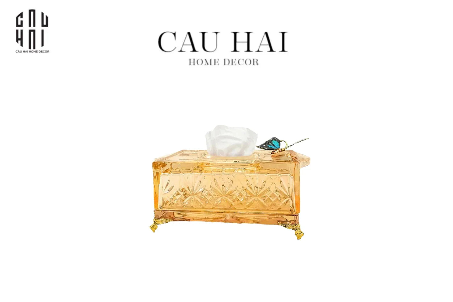 HỘP KHĂN GIẤY PHA LÊ SPRING BUTTERFLY-CẬU HAI HOME DECOR
