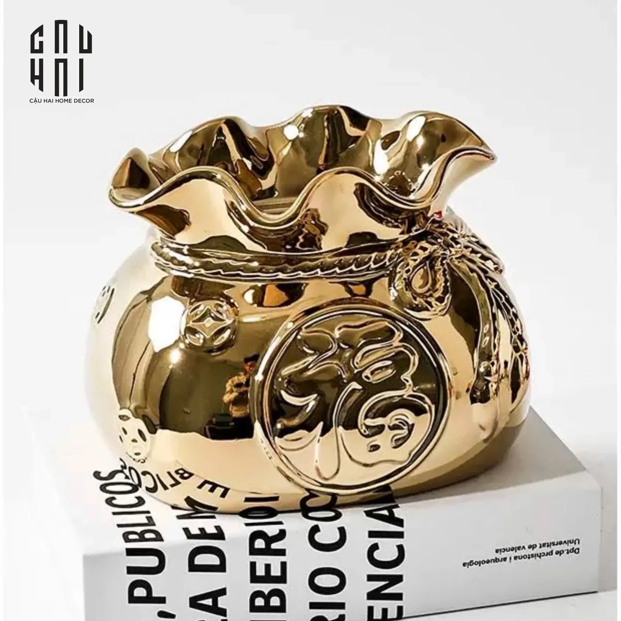 Hộp Khăn Giấy "Túi Phúc" Golden Fuku-CẬU HAI HOME DECOR