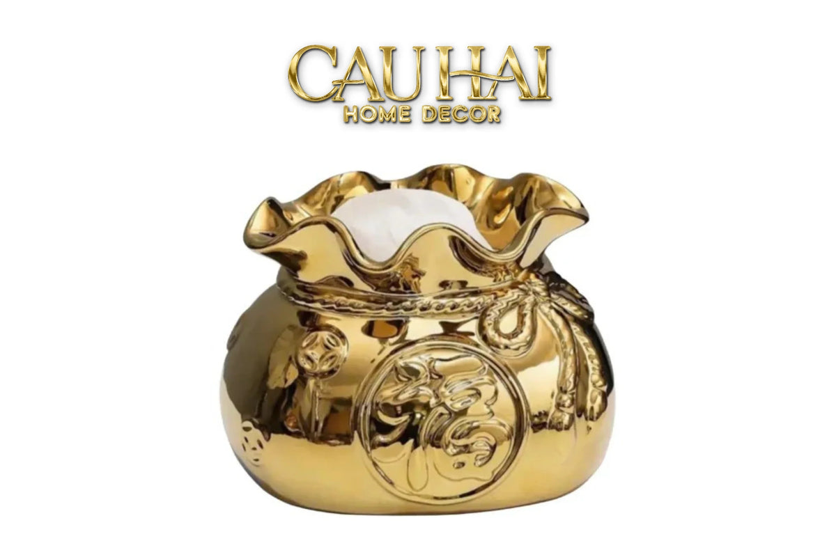 Hộp Khăn Giấy "Túi Phúc" Golden Fuku-HỘP KHĂN GIẤY-Đối tác tại Trung Quốc theo từng đơn đặt hàng-CẬU HAI HOME DECOR