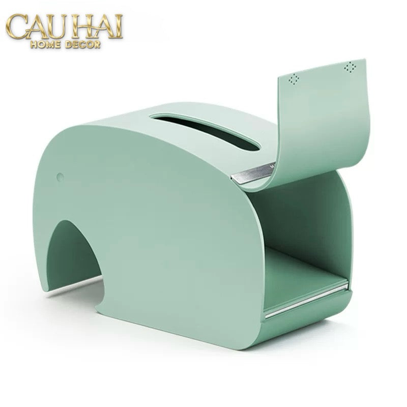 Hộp Khăn Giấy Voi Turquoise Éléphant Arc Tissue Box - CẬU HAI HOME DECOR