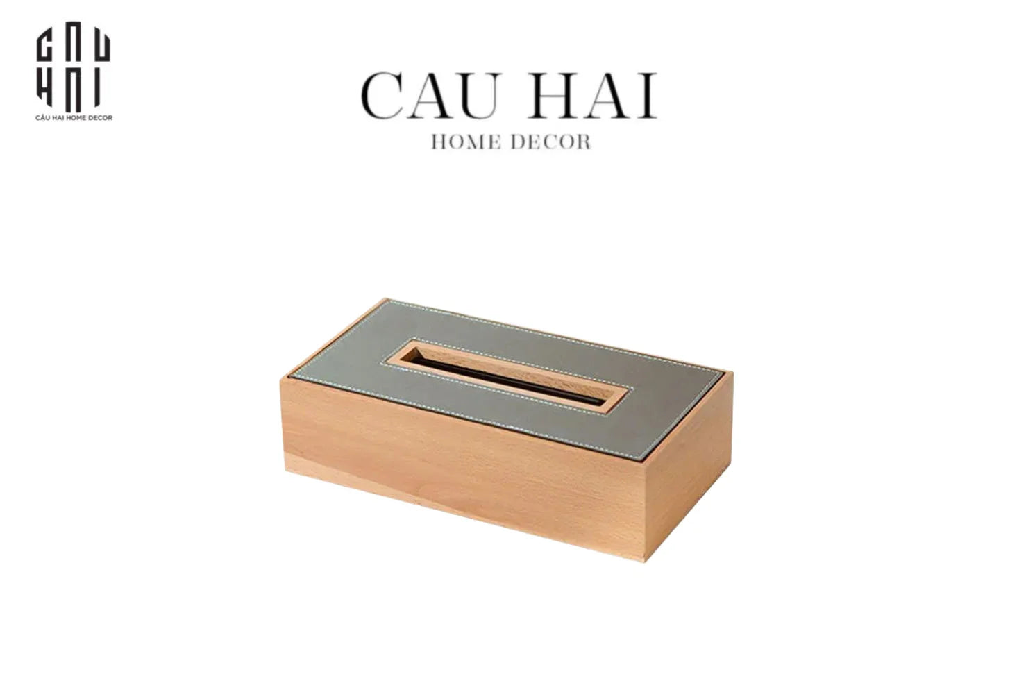 HỘP KHĂN GIẤY WOODY ETHAN - SMOKY GREY-CẬU HAI HOME DECOR