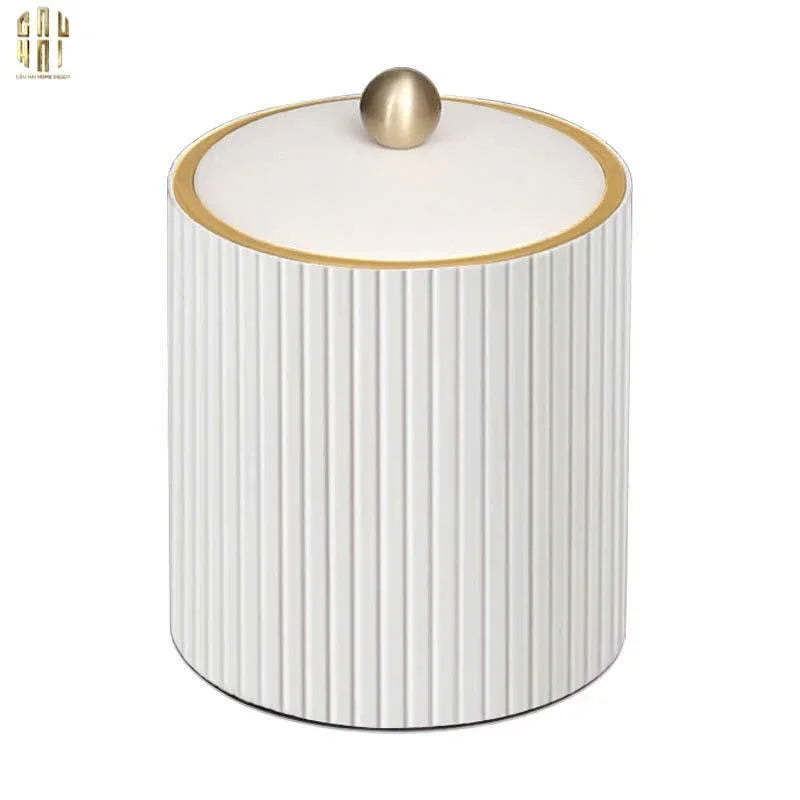 Hộp Kim Loại Bọc Da Luxe Leather - Vermouth-CẬU HAI HOME DECOR