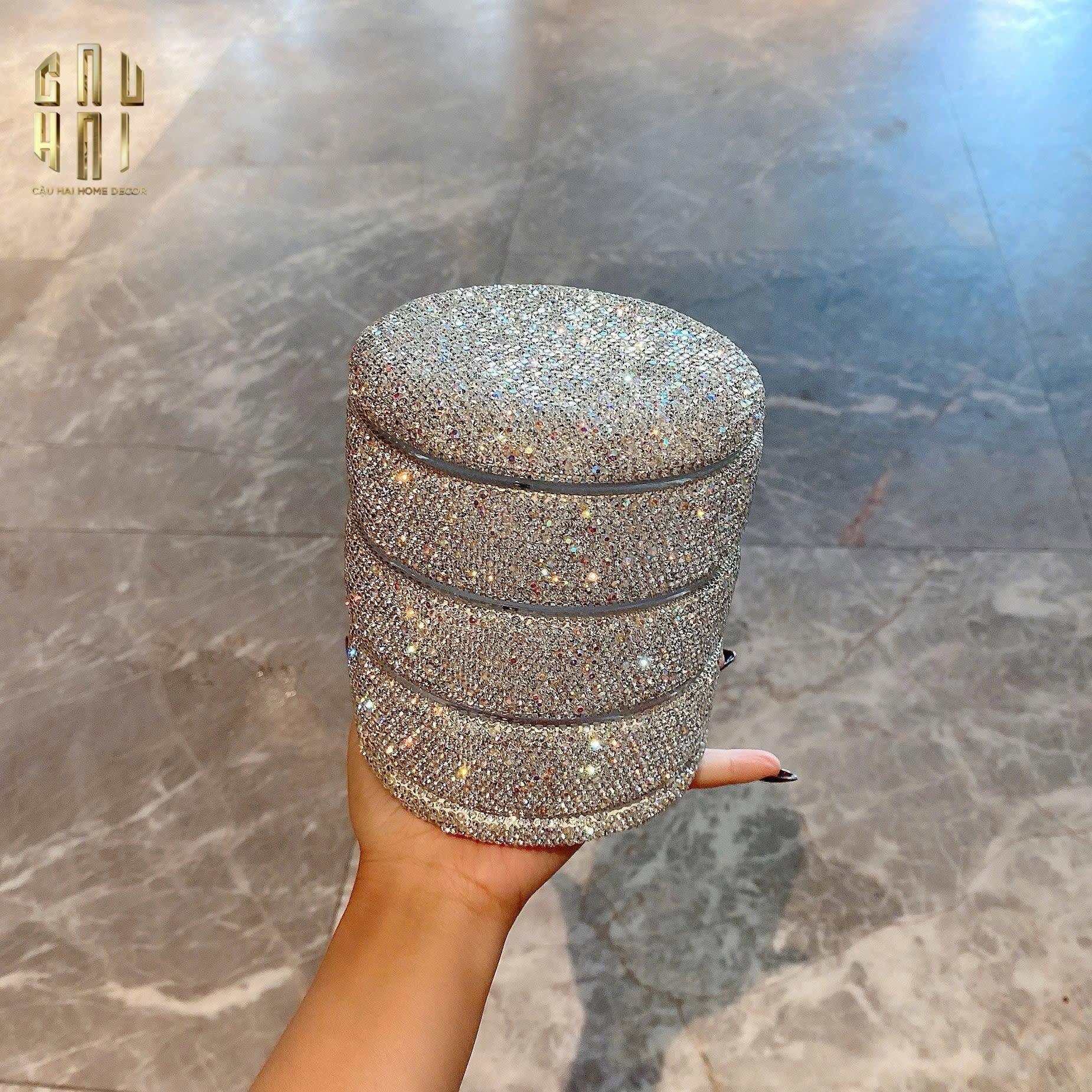 HỘP LƯU TRỮ 4 TẦNG CAROUSEL DIAMOND BLING BLING-CẬU HAI HOME DECOR