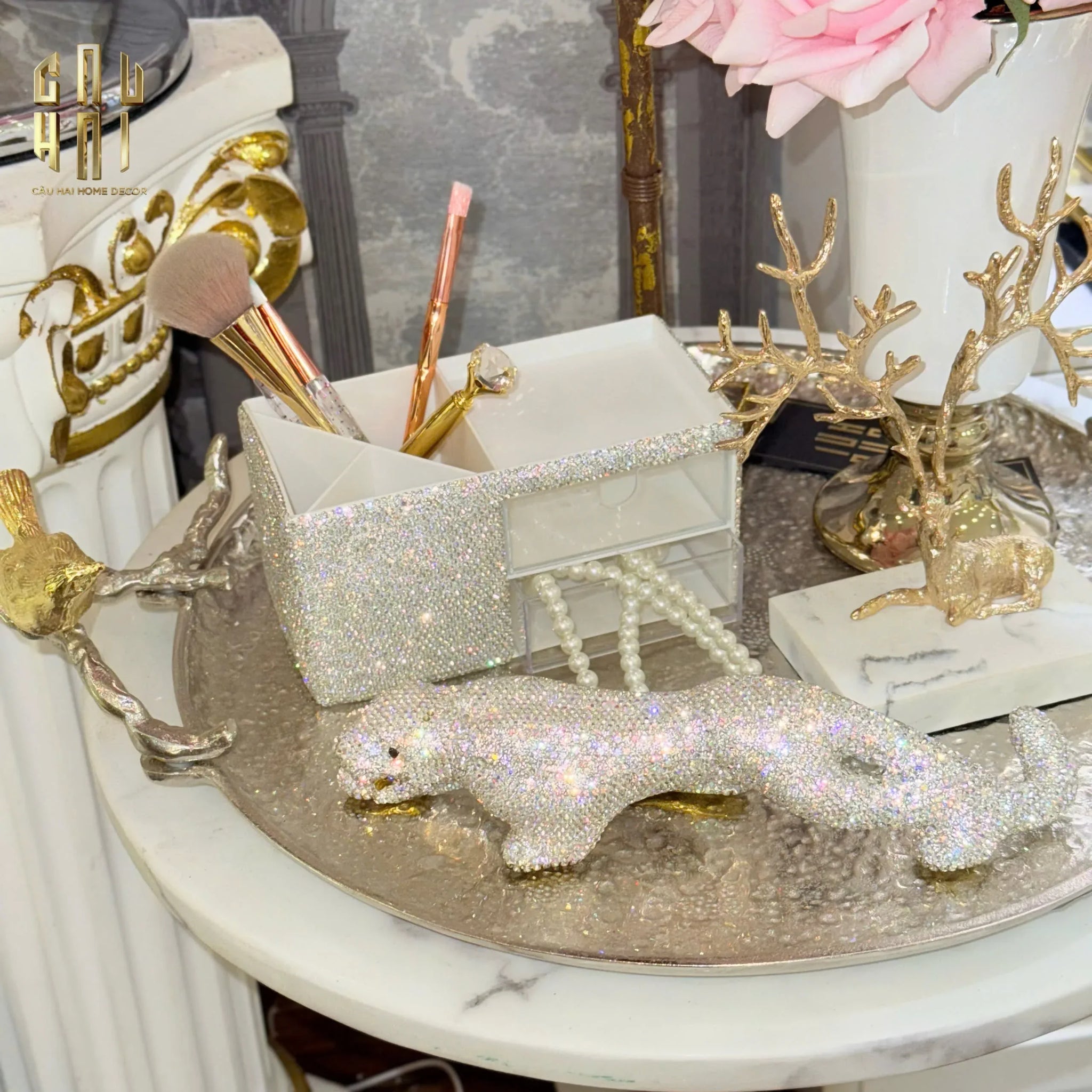 HỘP LƯU TRỮ ĐA NĂNG DIAMOND BLING BLING FW25-CẬU HAI HOME DECOR