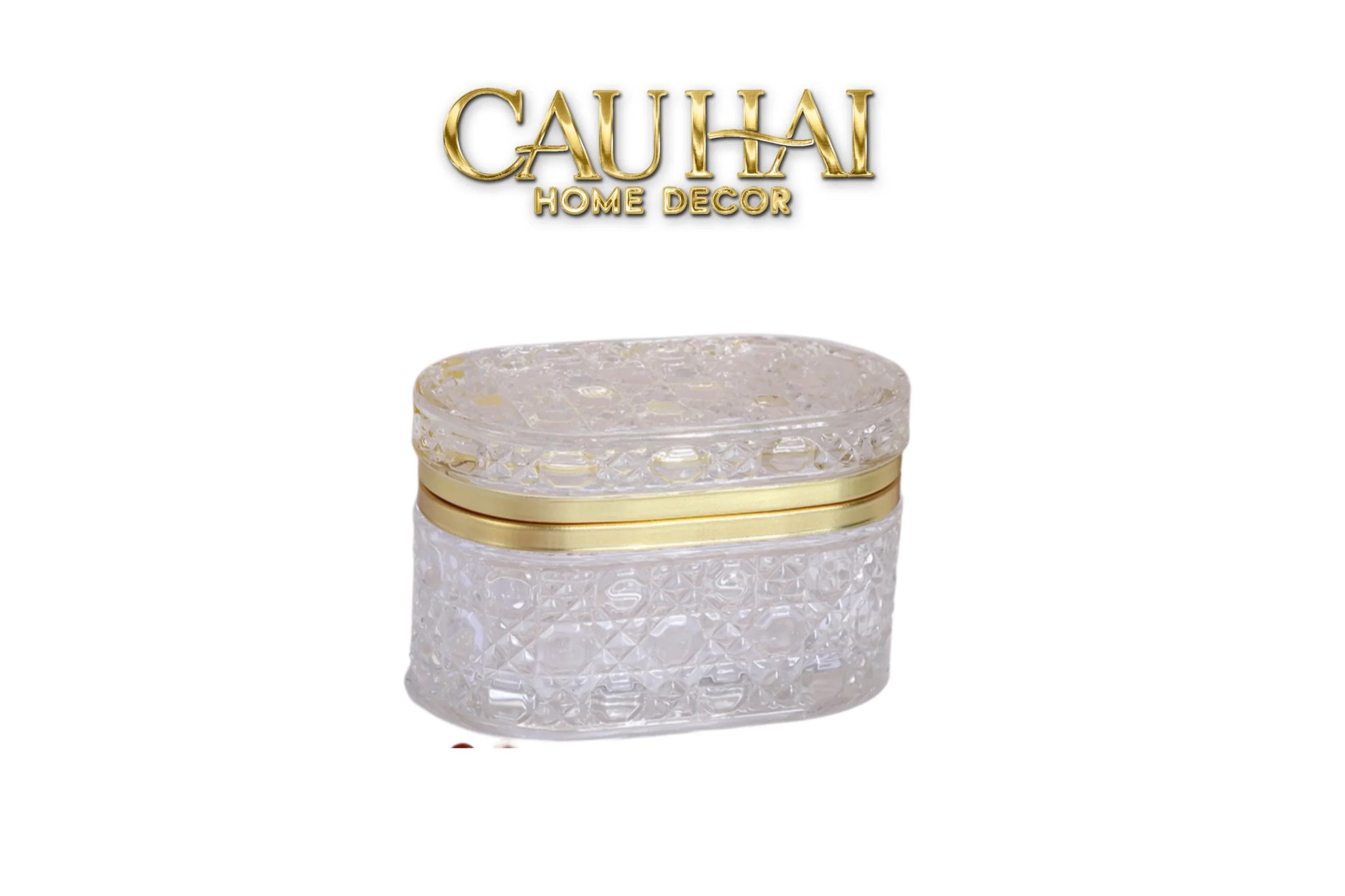 Hộp Pha Lê Cannage D'Or Éclat Diamant Facetté-CẬU HAI HOME DECOR