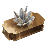 Hộp Tăm Bông Inox Đính Thạch Anh Cristal Minéral D'Or Toothpick Holder 6x12