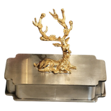 Hộp Tăm Bông Inox Laying Alley Cerf Héritage D'Or Toothpick Holder 6x12