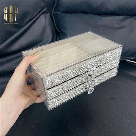HỘP TRANG SỨC 3-IN-1 DIAMOND BLING BLING-CẬU HAI HOME DECOR
