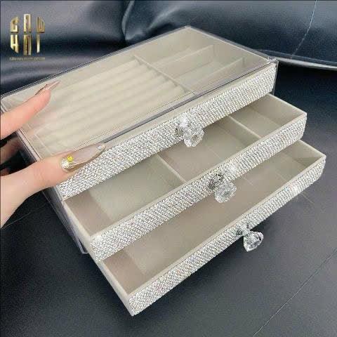 HỘP TRANG SỨC 3-IN-1 DIAMOND BLING BLING-CẬU HAI HOME DECOR