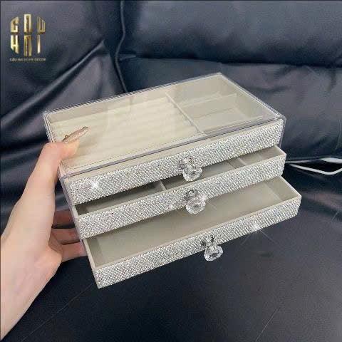 HỘP TRANG SỨC 3-IN-1 DIAMOND BLING BLING-CẬU HAI HOME DECOR