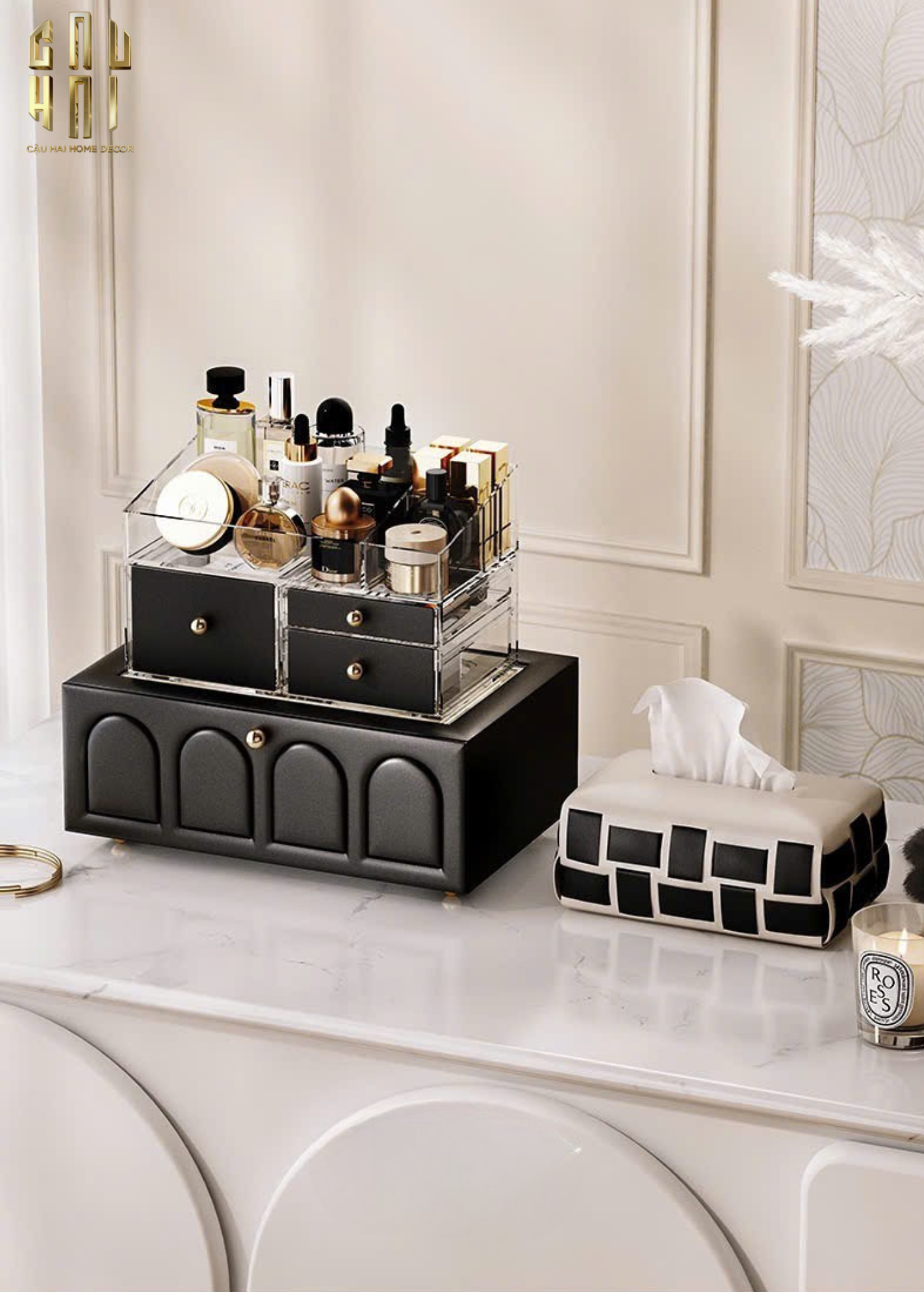 HỘP TRANG SỨC DA ELEGANCE FAUBOURG FW25-CẬU HAI HOME DECOR