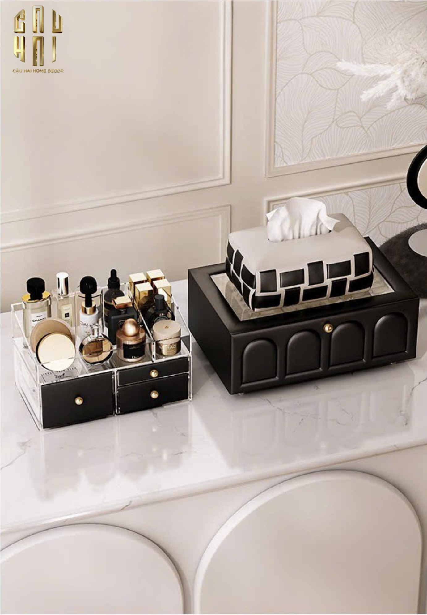 HỘP TRANG SỨC DA ELEGANCE FAUBOURG FW25-CẬU HAI HOME DECOR