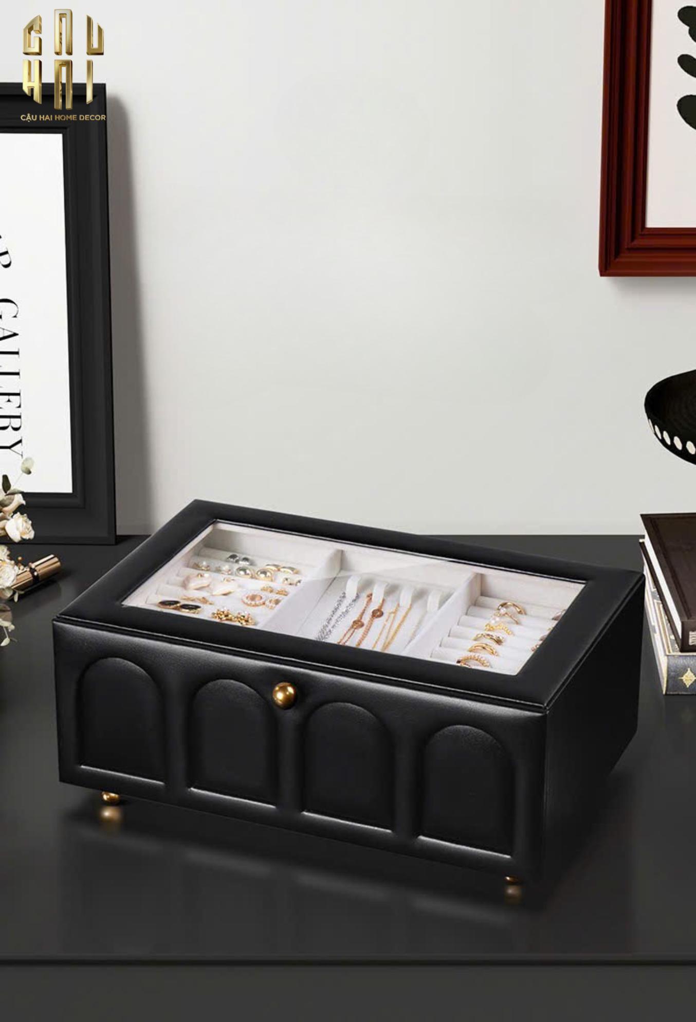 HỘP TRANG SỨC DA ELEGANCE FAUBOURG FW25-CẬU HAI HOME DECOR