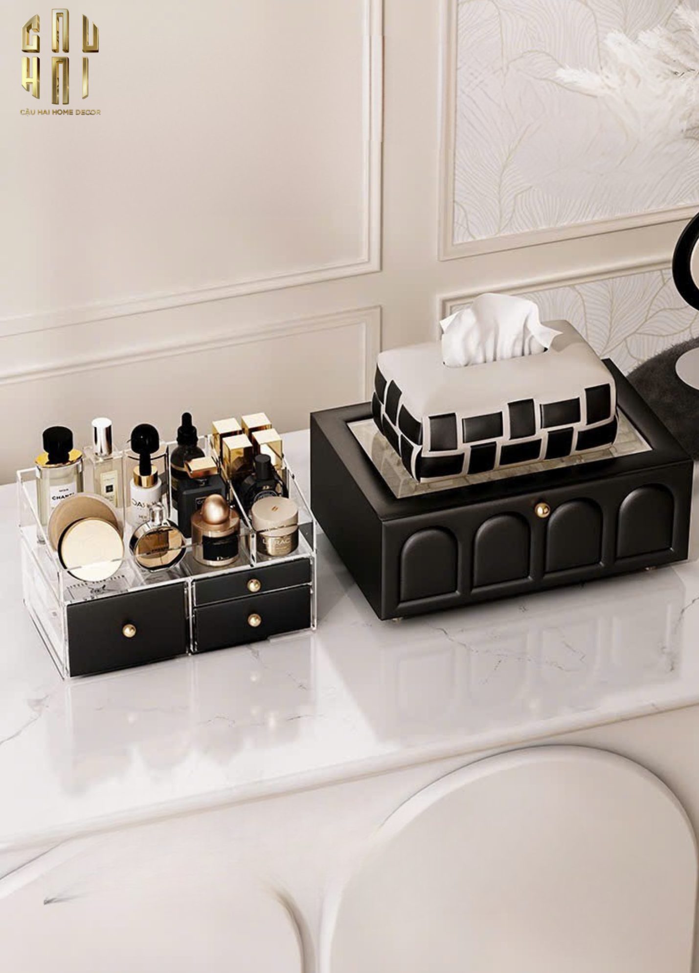 HỘP TRANG SỨC DA ELEGANCE FAUBOURG FW25-CẬU HAI HOME DECOR