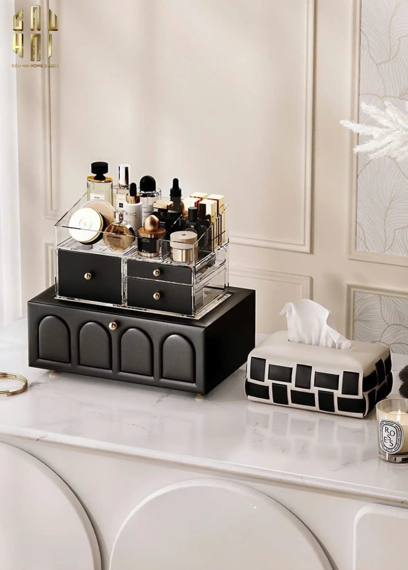 Hộp Trang Sức Da Elegance Faubourg Fw25-CẬU HAI HOME DECOR