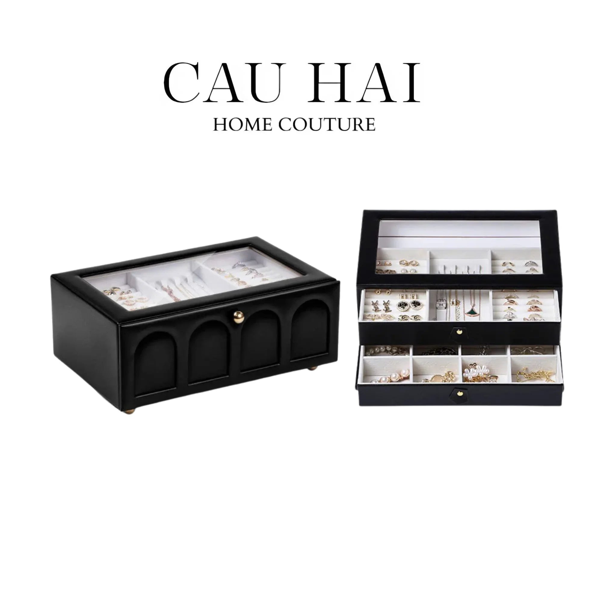Hộp Trang Sức Da Elegance Faubourg Fw25-CẬU HAI HOME DECOR