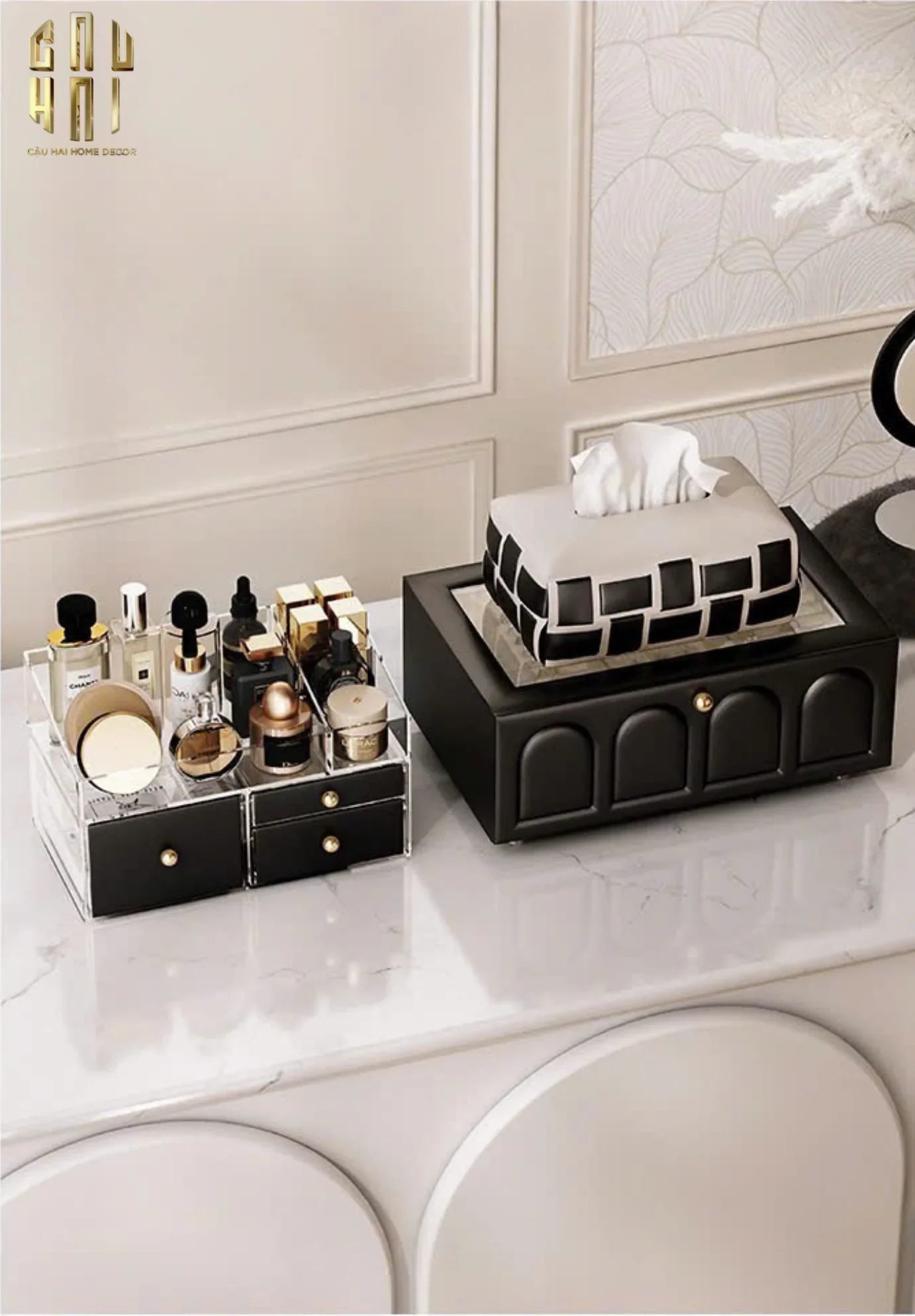 Hộp Trang Sức Da Elegance Faubourg Fw25-CẬU HAI HOME DECOR