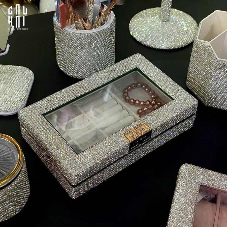 HỘP TRANG SỨC DIAMOND BLING BLING SS25-CẬU HAI HOME DECOR