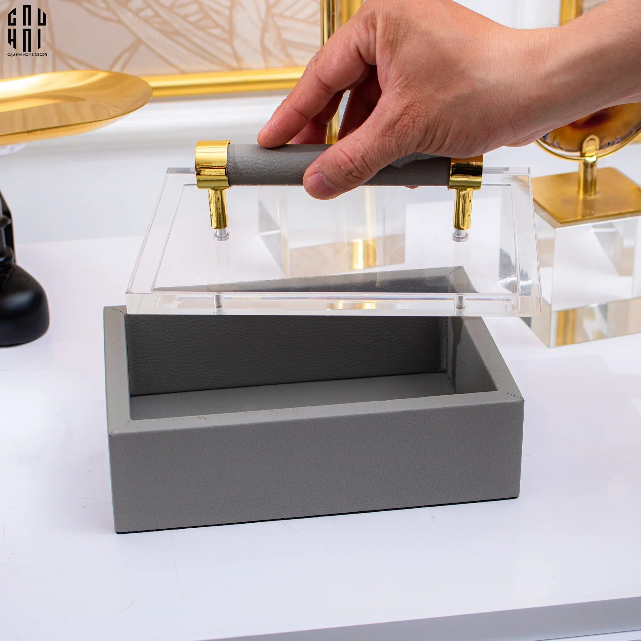 HỘP TRANG SỨC GRAY GLAMOUR-CẬU HAI HOME DECOR