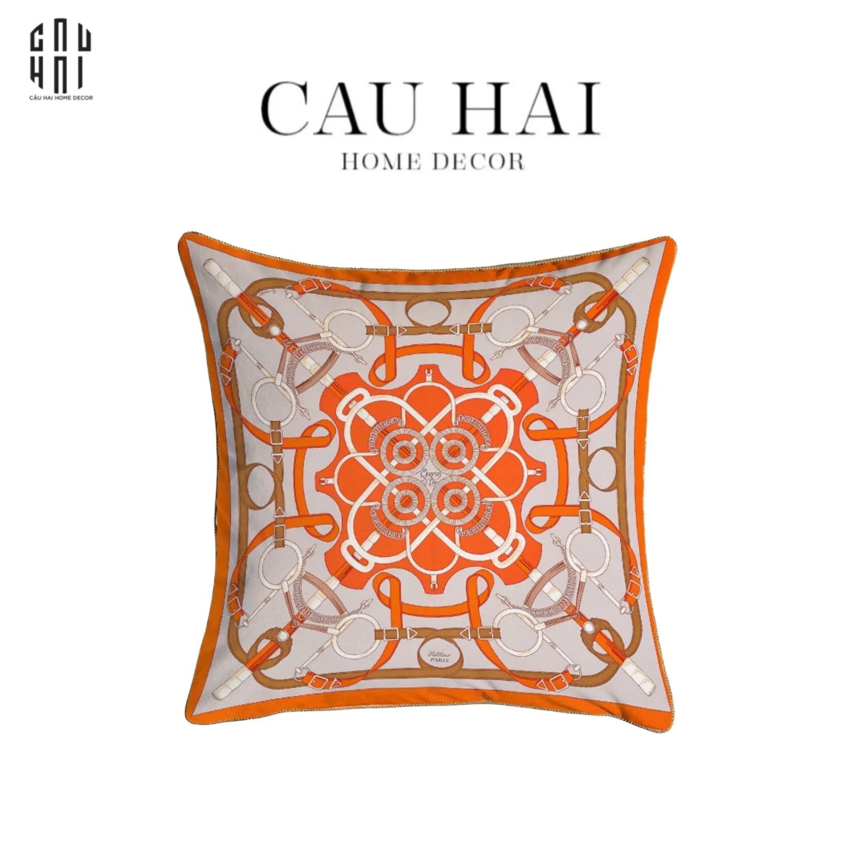 VỎ GỐI NHUNG CAO CẤP EPERON D'OR 45. - ORANGE-CẬU HAI HOME DECOR