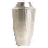 Indira Maison Couture - Bình Hoa Hợp Kim Metalic Platinum Fluted Silhouette Vase - Cậu Hai Home Decor