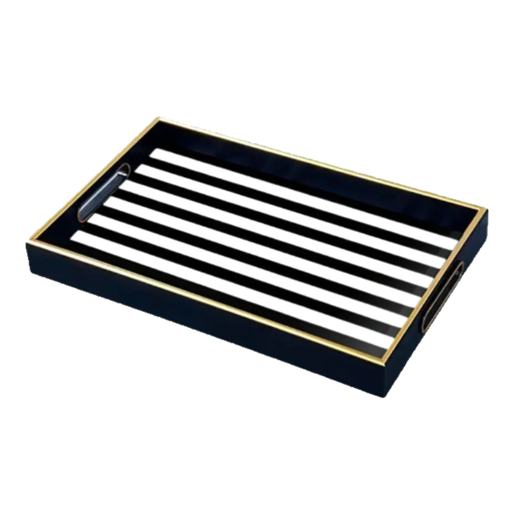 Rayé Monochrome Stripe Rectangular Serving Trays 28x35