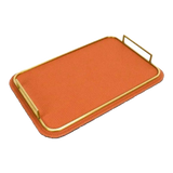 Khay Da Chữ Nhật Atelier Burnt-O Leather Rectangular Tray 49x35cm