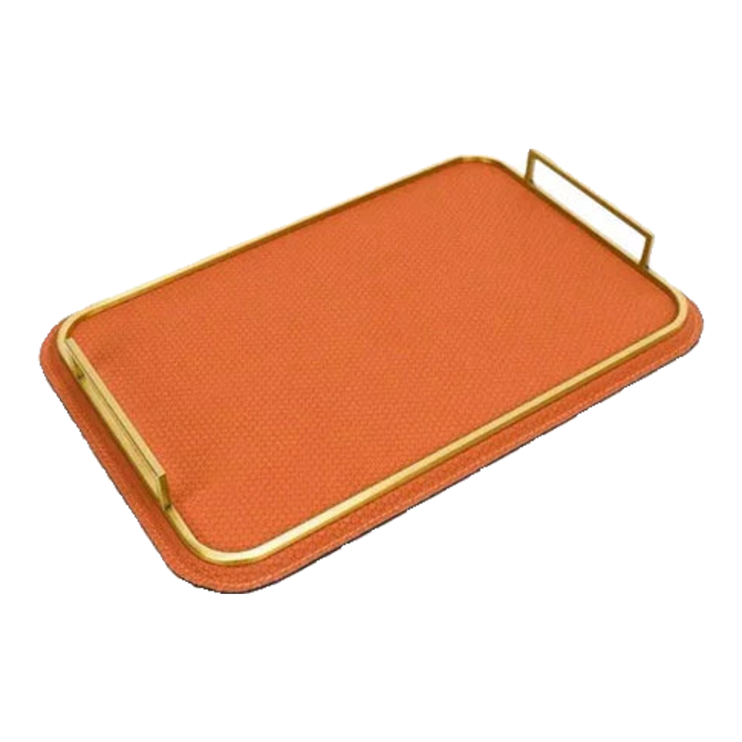 Khay Da Chữ Nhật Atelier Burnt-O Leather Rectangular Tray 49x35cm