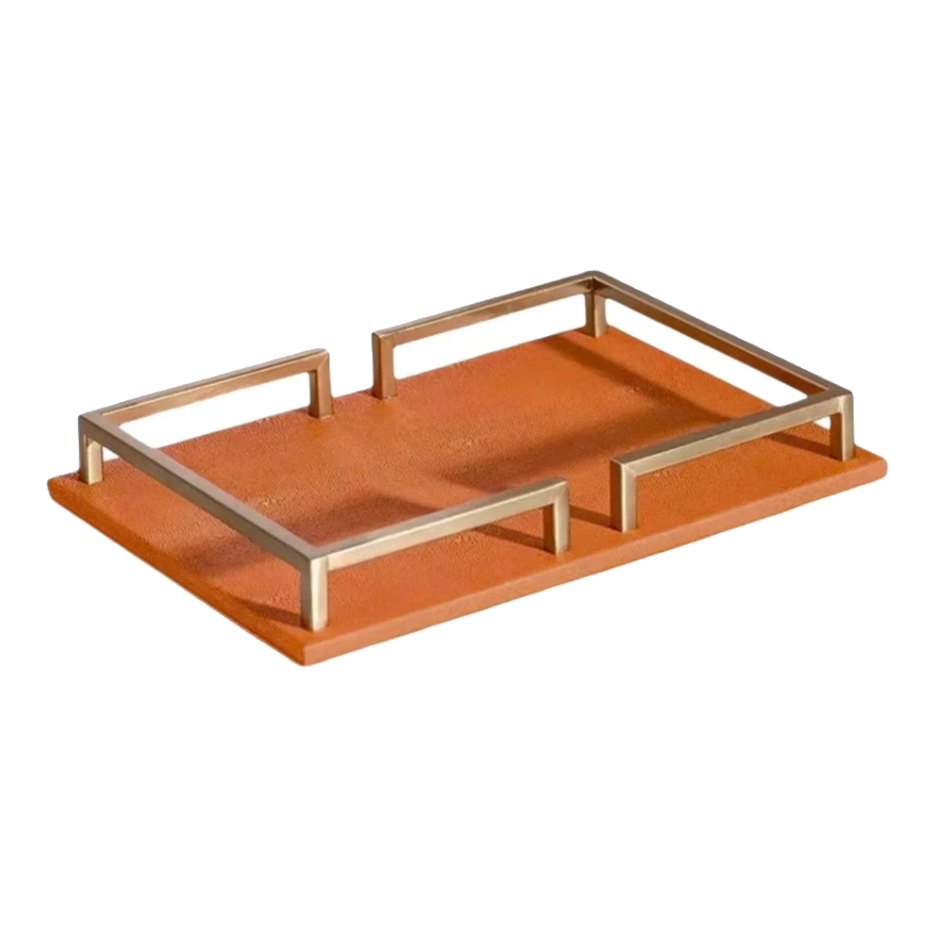 Maison Couture - Terra Luxe Leather Rectangular Tray 20x30