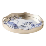Maison Couture - Khay Tròn Khổng Tước Mirror Plateau Oval Paon Oriental 30X38-KHAY TRANG TRÍ-Đối tác tại Trung Quốc theo từng đơn đặt hàng-CẬU HAI HOME DECOR