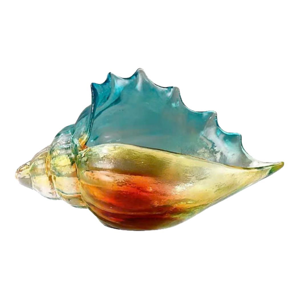 Arc-En-Ciel Shell Petit Handcrafted Decorative Glass Trays 23.5 ×12.5