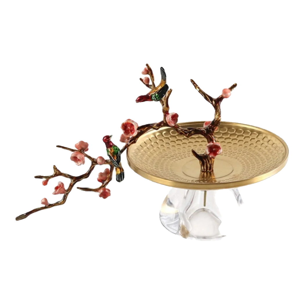 Elysian - Round Tray Fruit Plate Branche De Bonheur Atelier 31x18x19