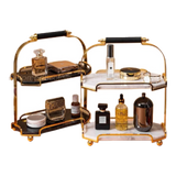 Haute Folie - Black Marble 2-Tiered Vanity Organizer - Manor Tiered Organizers 30x37