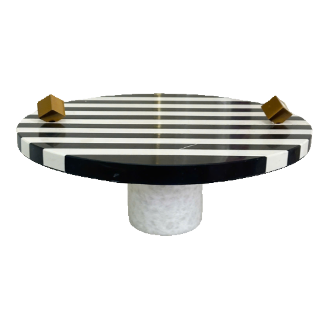 Maison De Nature - Marble Stone Art Tray - L'Oracle Blanc Ou Noir Natural Stone Tray