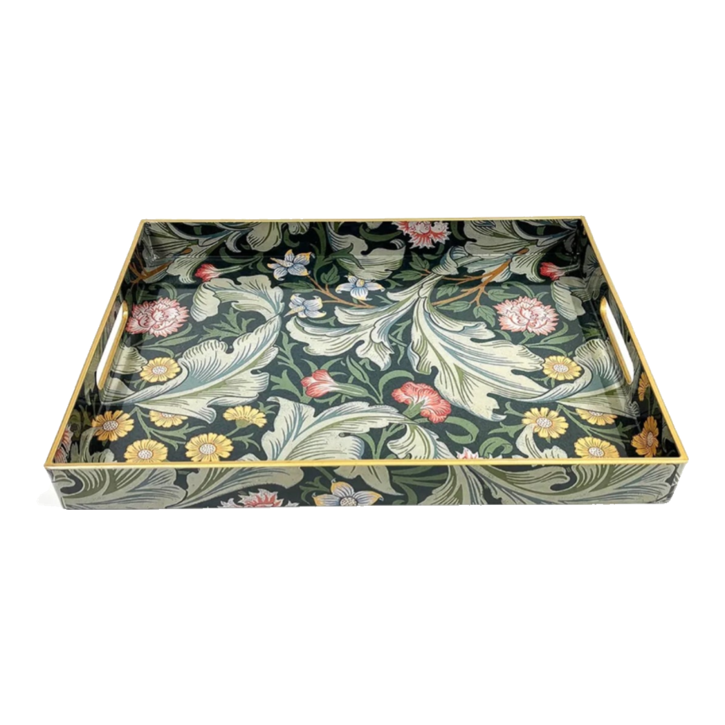 Folklore Forest Baroque Decorative Rectangular Acrylic Trays 30X40