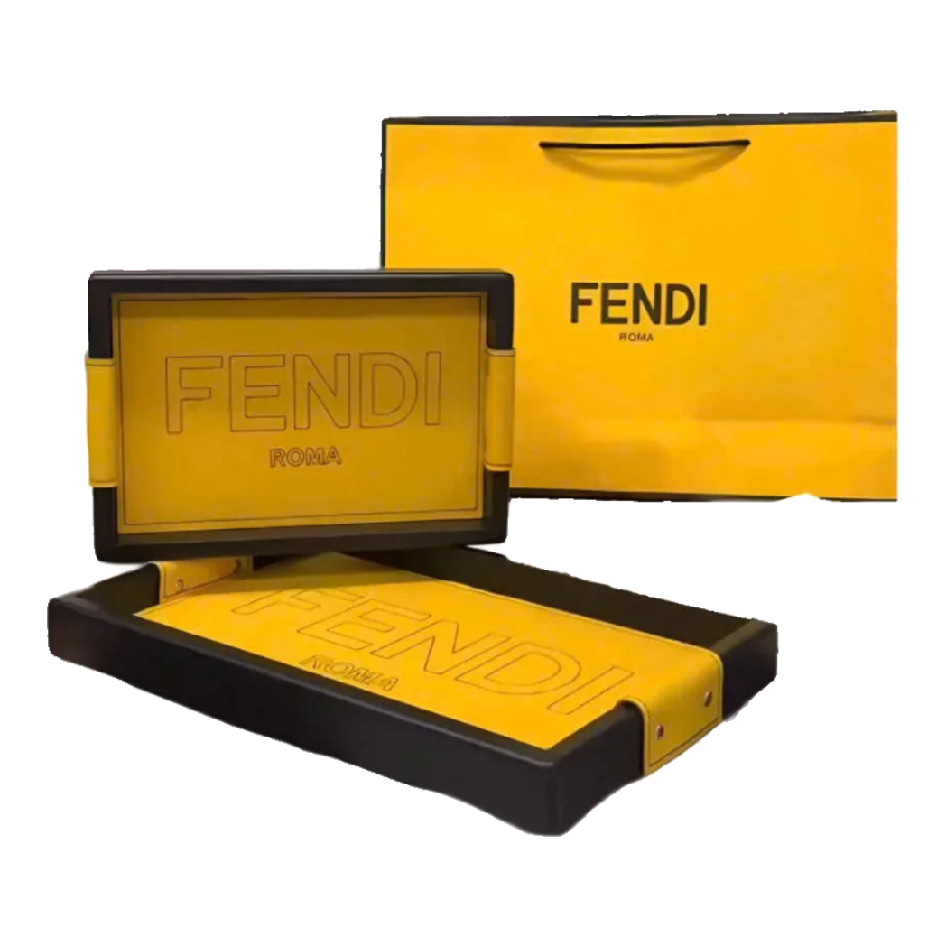 Maison Couture - Set of 2 Rectangular Leather Trays Atélier Allure Fancy By F.D