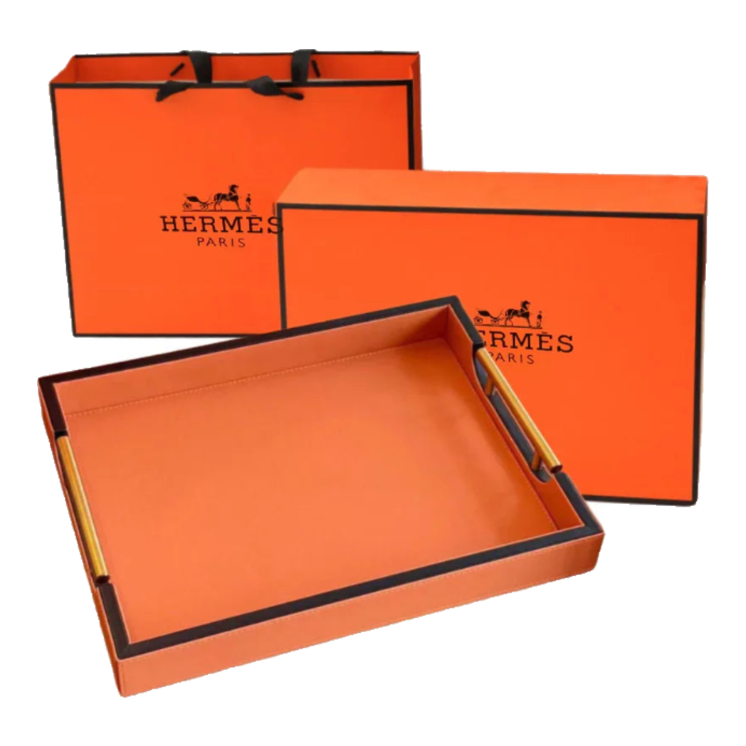Maison Couture - Calf Leather Tray - Orange H Signature 40 - Full Box