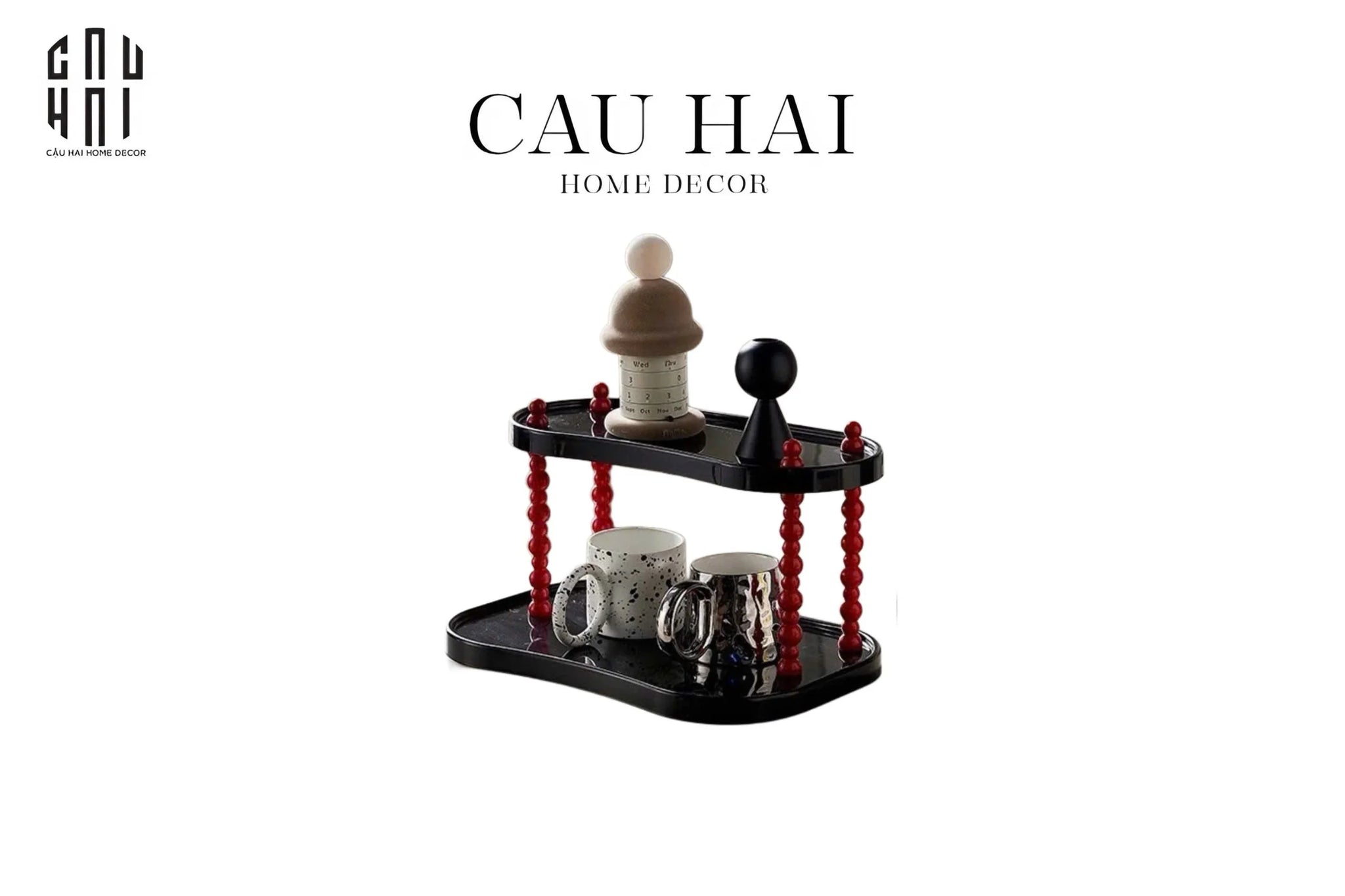 Kệ 2 Tầng Dark Choco - Rasberry Diy - CẬU HAI HOME DECOR