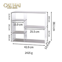 Kệ 3.5 Tầng Acrylic Bậc Thang Metal Velvet Ladder Shelf Tiered Organizer 42x13.9x38.1-CẬU HAI HOME DECOR