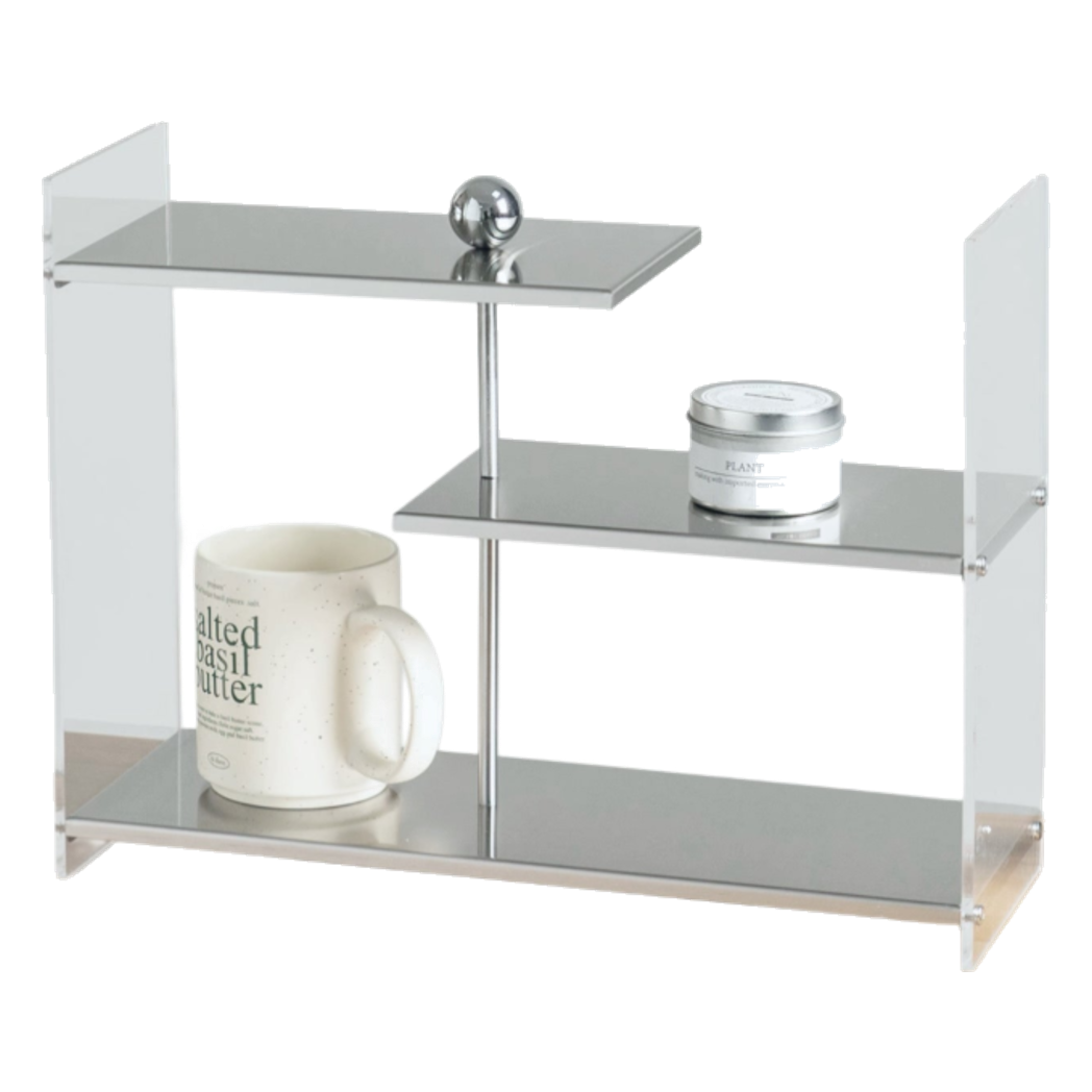 Kệ Acrylic 3 Tầng So Le Metal Velvet Staggered Shelves Tiered Organizer - Cậu Hai Home Decor