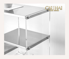 Kệ Acrylic 4 Tầng Metal Velvet Shelf Tiered Organizer 38x13.6x43-CẬU HAI HOME DECOR