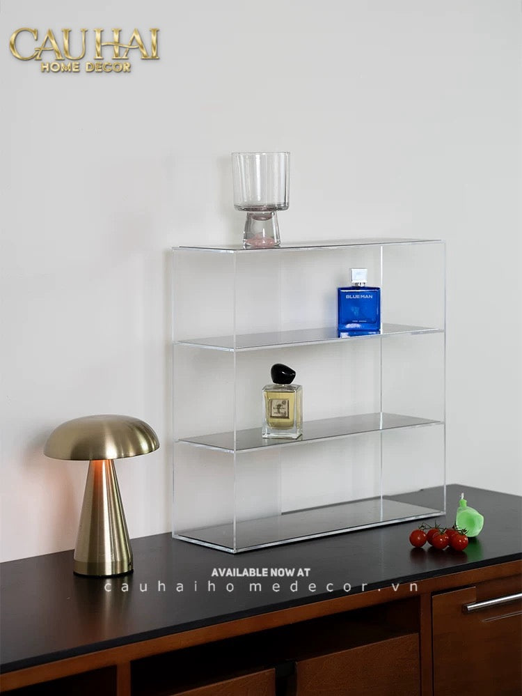 Kệ Acrylic 4 Tầng Metal Velvet Shelf Tiered Organizer 38x13.6x43-KỆ TRANG TRÍ-CẬU HAI HOME DECOR