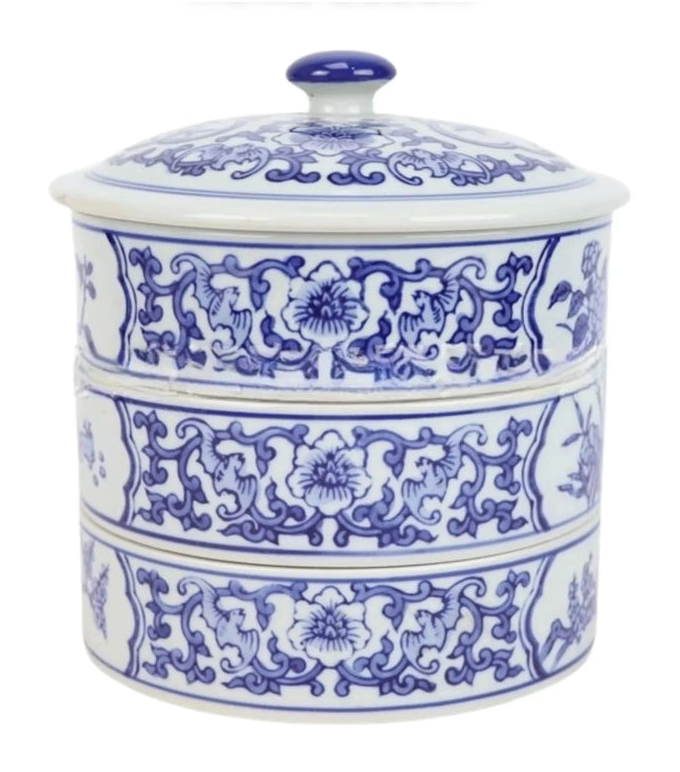 Hộp Bánh Mứt  Tam Bảo Indochine Indigo Porcelain