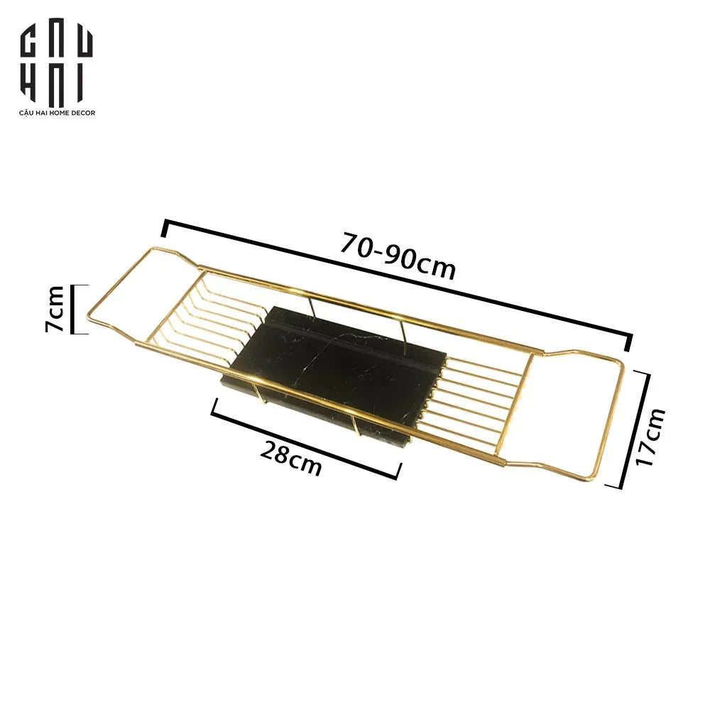 KỆ BỒN TẮM MARSHALL BLACK MARBLE SS25-CẬU HAI HOME DECOR