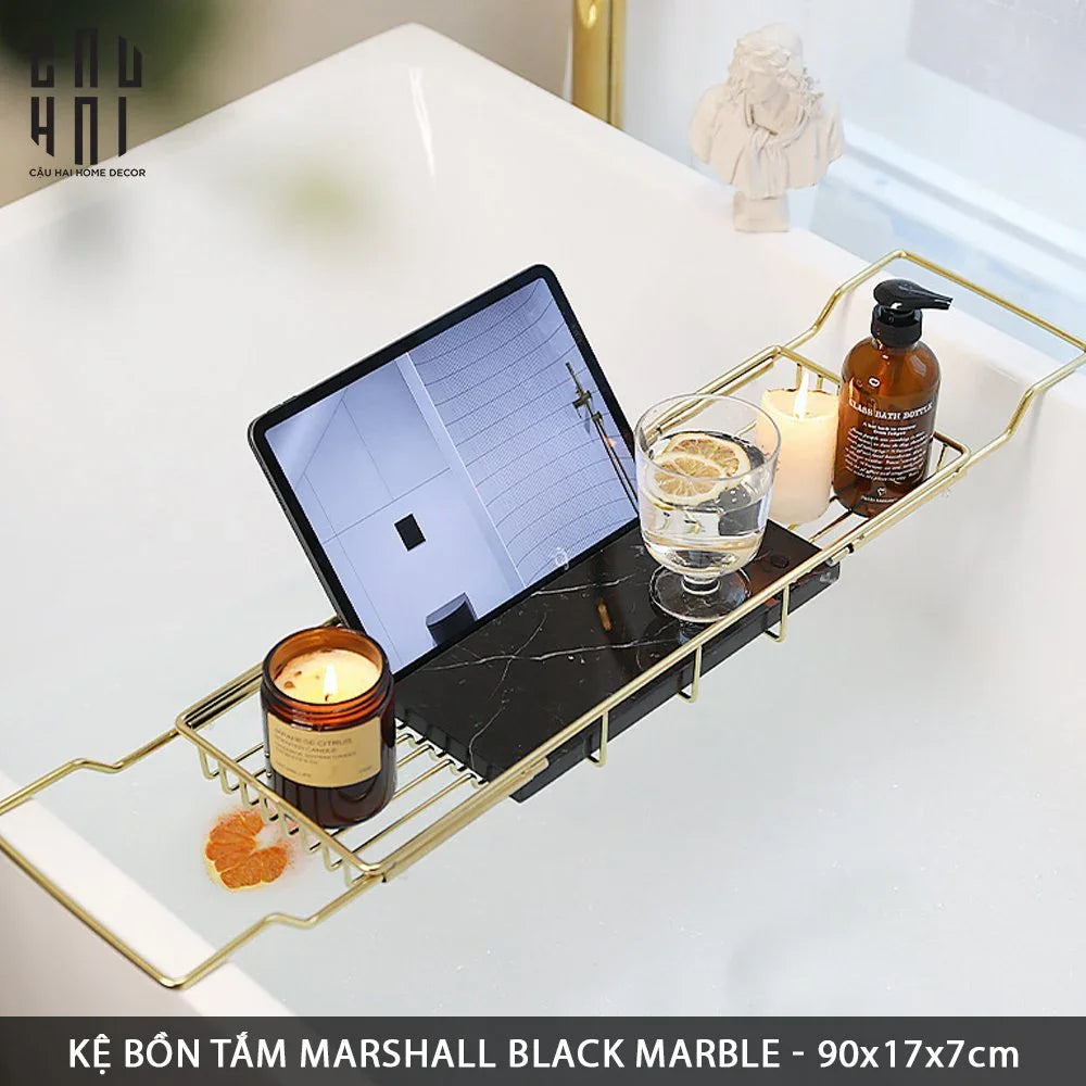 KỆ BỒN TẮM MARSHALL BLACK MARBLE SS25-CẬU HAI HOME DECOR