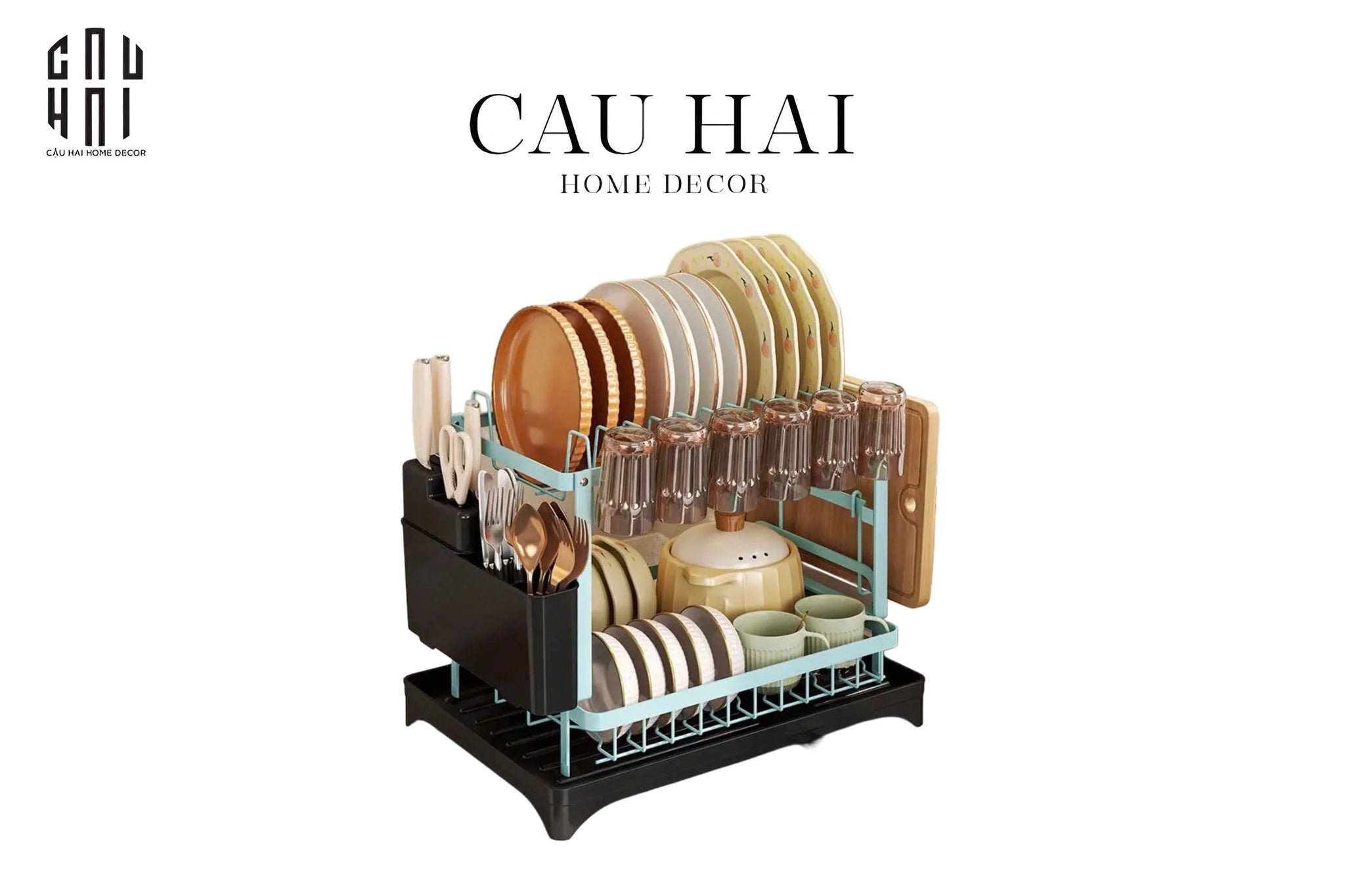 KỆ CHÉN DĨA - MINT-CẬU HAI HOME DECOR